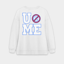 Женский свитшот oversize без начеса хлопок WWE John Cena \"Never Give Up\" 2