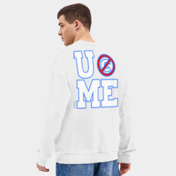 Мужской свитшот oversize без начеса хлопок WWE John Cena \"Never Give Up\" 2 - фото 2