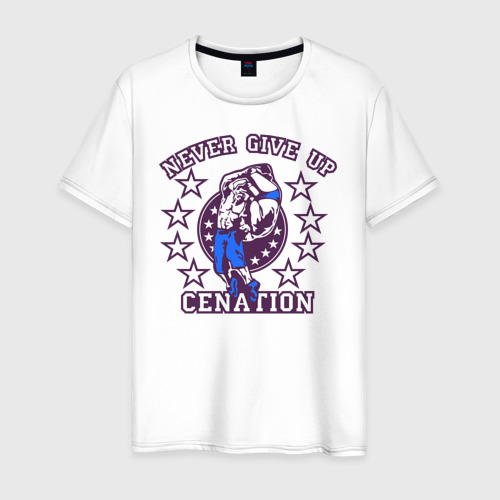 Мужская футболка хлопок WWE John Cena \"Never Give Up\" 2, цвет белый