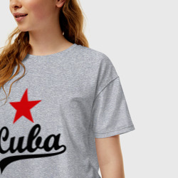 Женская футболка хлопок Oversize Куба - Cuba - фото 2