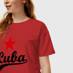 Женская футболка хлопок Oversize Куба - Cuba - фото 2