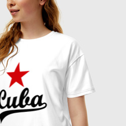 Женская футболка хлопок Oversize Куба - Cuba - фото 2