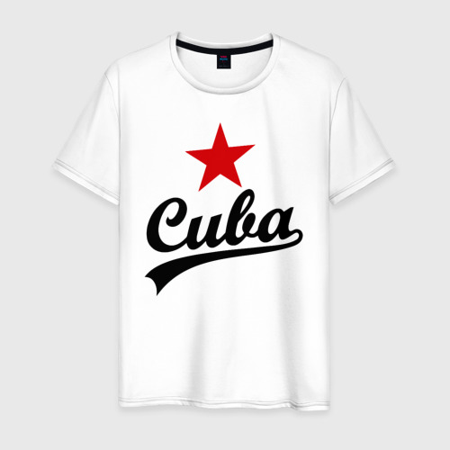 Мужская футболка хлопок Куба - Cuba, цвет белый