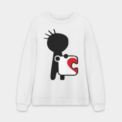 Мужской свитшот oversize без начеса хлопок Сердце на двоих мужская