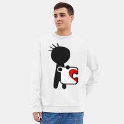 Мужской свитшот oversize без начеса хлопок Сердце на двоих мужская - фото 2