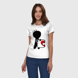 Женская пижама с белой футболкой хлопок Сердце на двоих мужская - фото 2