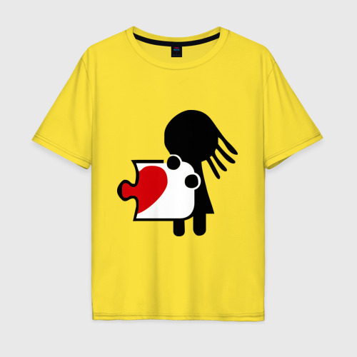 Мужская футболка хлопок Oversize Сердце на двоих женская