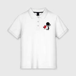 Женское поло хлопок Сердце на двоих женская