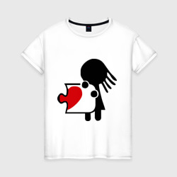 Женская футболка хлопок Сердце на двоих женская