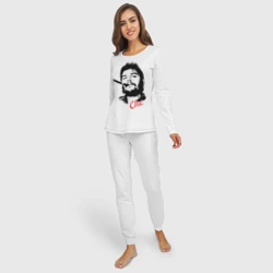 Женская пижама с лонгсливом хлопок Че Гевара с сигарой - фото 2