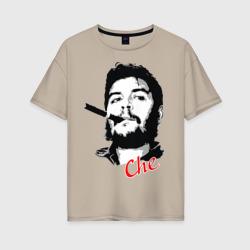 Женская футболка хлопок Oversize Че Гевара с сигарой