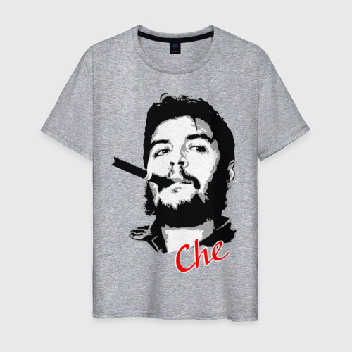 Мужская футболка хлопок Че Гевара с сигарой, цвет меланж