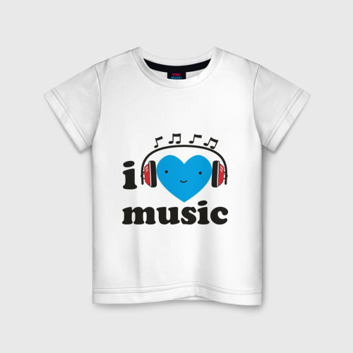 Детская футболка хлопок I love music (4)