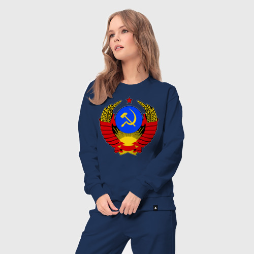Женский костюм хлопок СССР 5, цвет темно-синий - фото 5