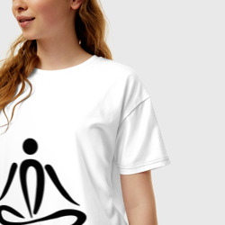 Женская футболка хлопок Oversize Йога Yoga - фото 2