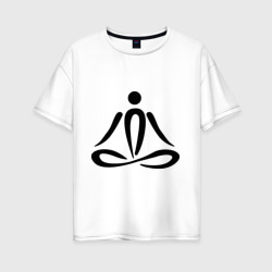Женская футболка хлопок Oversize Йога Yoga