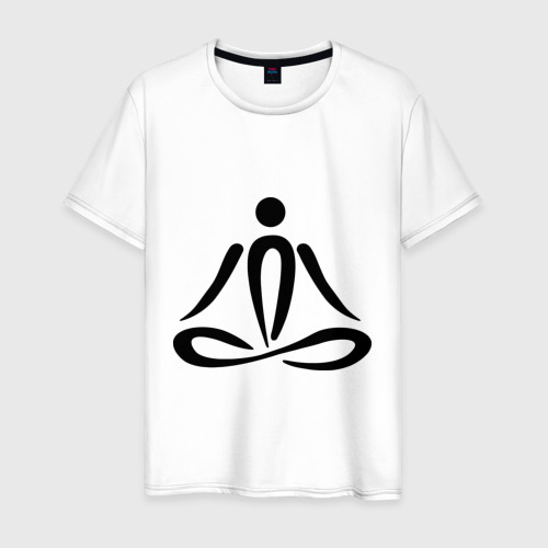 Мужская футболка хлопок Йога Yoga, цвет белый