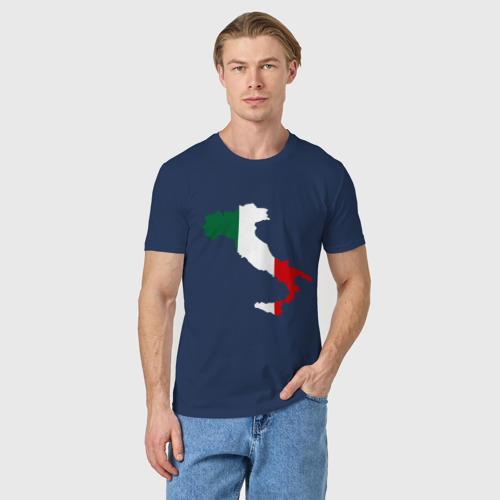 Мужская футболка хлопок Италия Italy, цвет темно-синий - фото 3