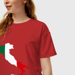 Женская футболка хлопок Oversize Италия Italy - фото 2