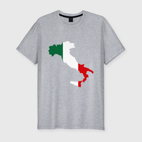 Мужская футболка хлопок Slim Италия Italy, цвет меланж