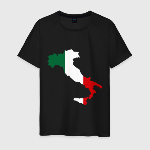 Мужская футболка хлопок Италия Italy, цвет черный