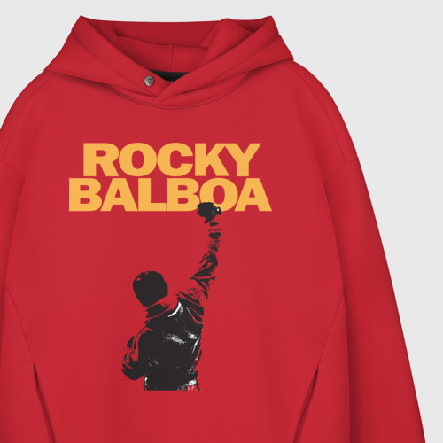 Мужское худи Oversize хлопок Рокки Rocky Balboa, цвет красный - фото 4