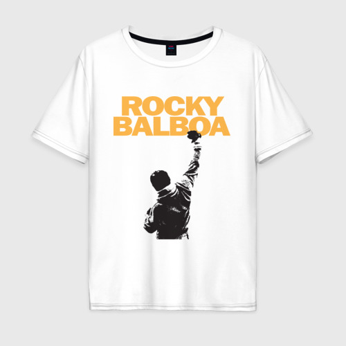 Мужская футболка хлопок Oversize Рокки Rocky Balboa, цвет белый