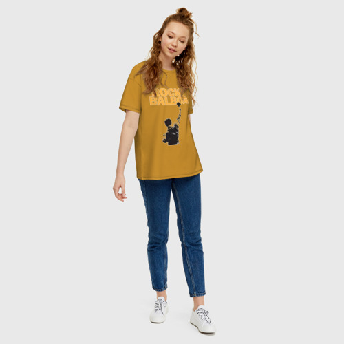 Женская футболка хлопок Oversize Рокки Rocky Balboa, цвет горчичный - фото 5