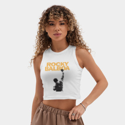 Женская укороченная майка-топ хлопок Рокки Rocky Balboa - фото 2
