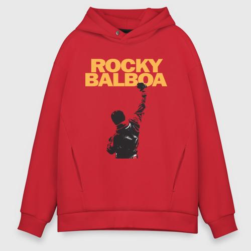 Мужское худи Oversize хлопок Рокки Rocky Balboa, цвет красный