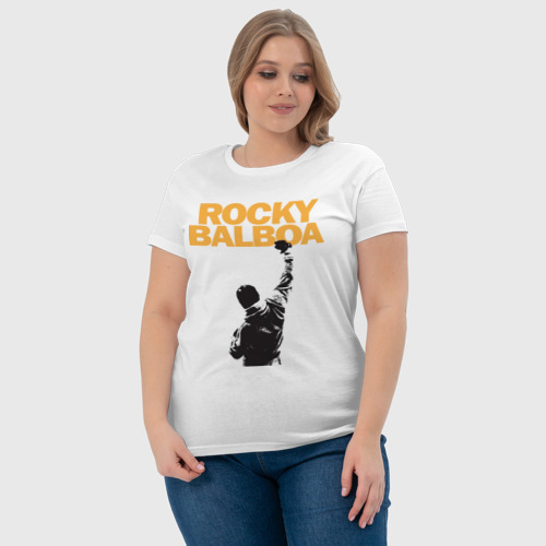 Женская футболка хлопок Рокки Rocky Balboa, цвет белый - фото 6