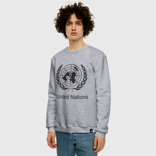 Мужской свитшот хлопок United Nation, цвет меланж - фото 3