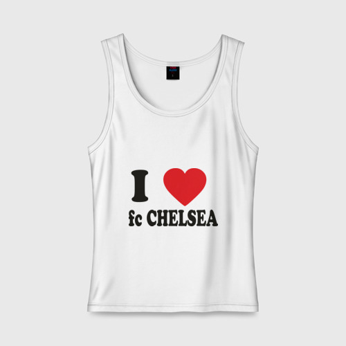 Женская майка хлопок I love chelsea, цвет белый