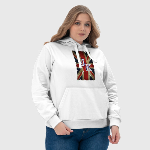 Женская толстовка хлопок United Kingdom, цвет белый - фото 6