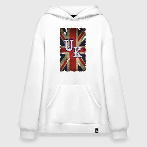 Худи SuperOversize хлопок United Kingdom, цвет белый