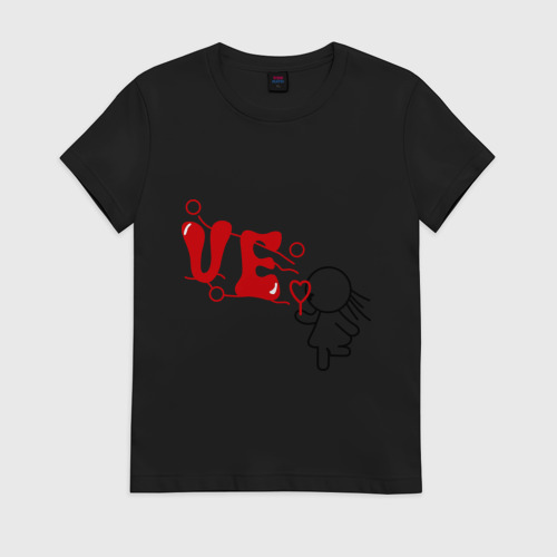 Женская футболка хлопок Парная Love девочка Фото 01 Женская футболка хлопок Парная Love девочка Фото 01