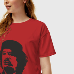 Женская футболка хлопок Oversize Каддафи - фото 2
