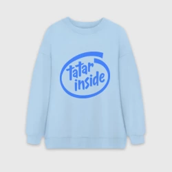 Женский свитшот oversize без начеса хлопок Татарин Внутри – Tatar inside