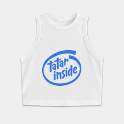 Женская укороченная майка-топ хлопок Татарин Внутри – Tatar inside