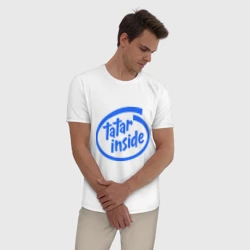 Мужская пижама с белой футболкой хлопок Татарин Внутри – Tatar inside - фото 2