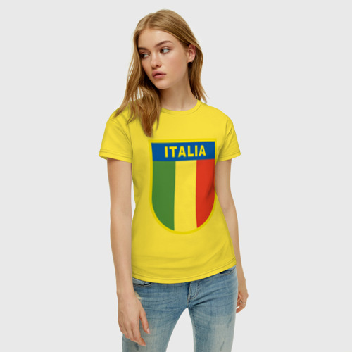 Женская футболка хлопок Италия, цвет желтый - фото 3