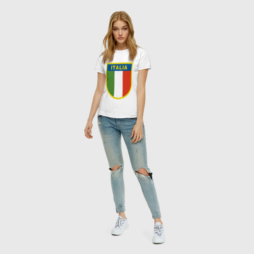Женская футболка хлопок Италия, цвет белый - фото 5