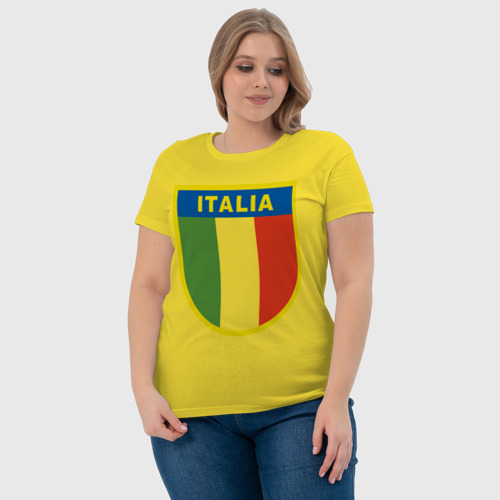Женская футболка хлопок Италия, цвет желтый - фото 6