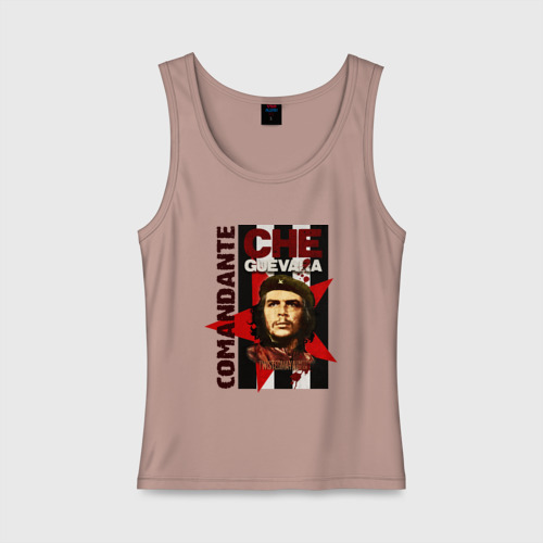 Женская майка хлопок Che Guevara 4, цвет пыльно-розовый