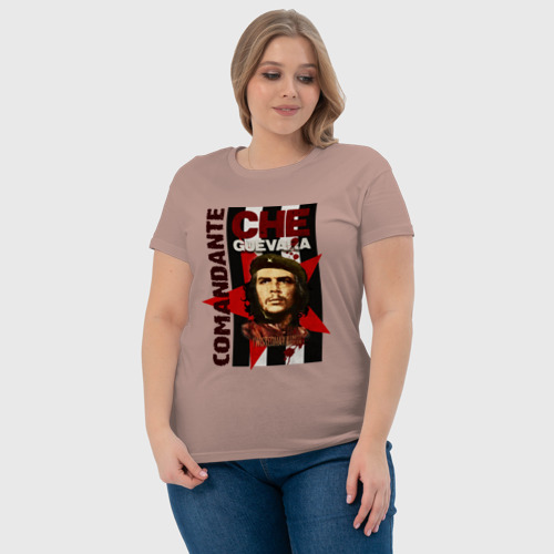 Женская футболка хлопок Che Guevara 4, цвет пыльно-розовый - фото 6