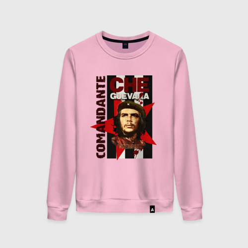Женский свитшот хлопок Che Guevara 4, цвет светло-розовый