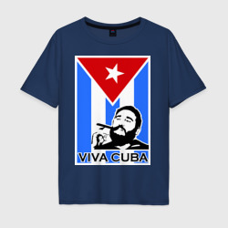 Мужская футболка хлопок Oversize Viva, Cuba!