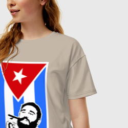 Женская футболка хлопок Oversize Viva, Cuba! - фото 2