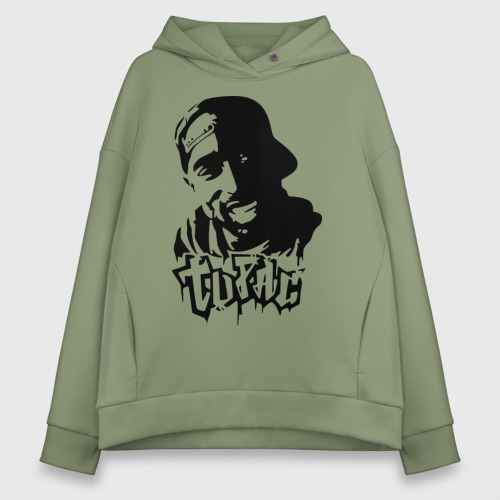 Женское худи Oversize хлопок 2pac силуэт, цвет авокадо