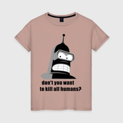 Женская футболка хлопок Futurama bender